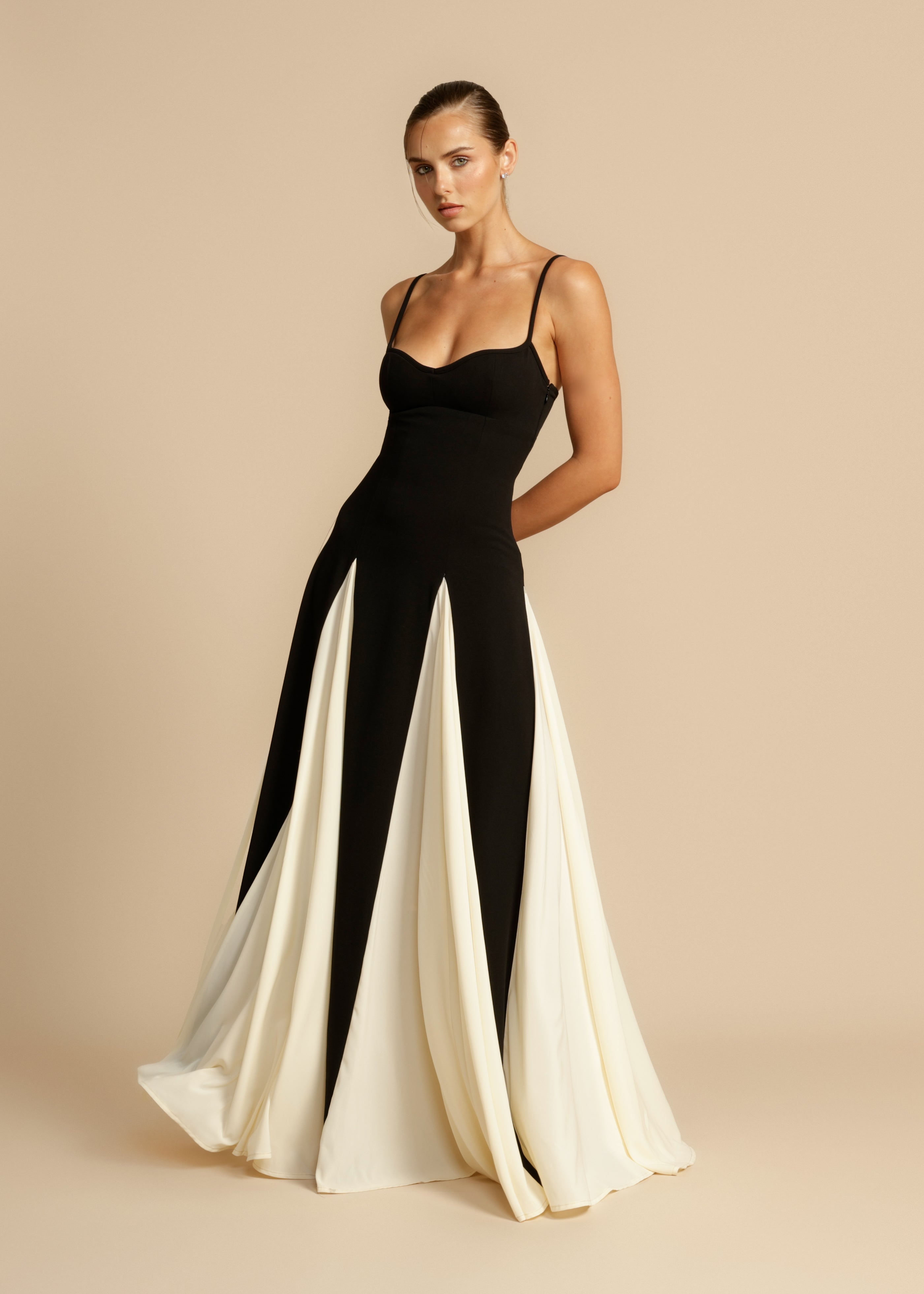 Black & Ivory Maxi Dress