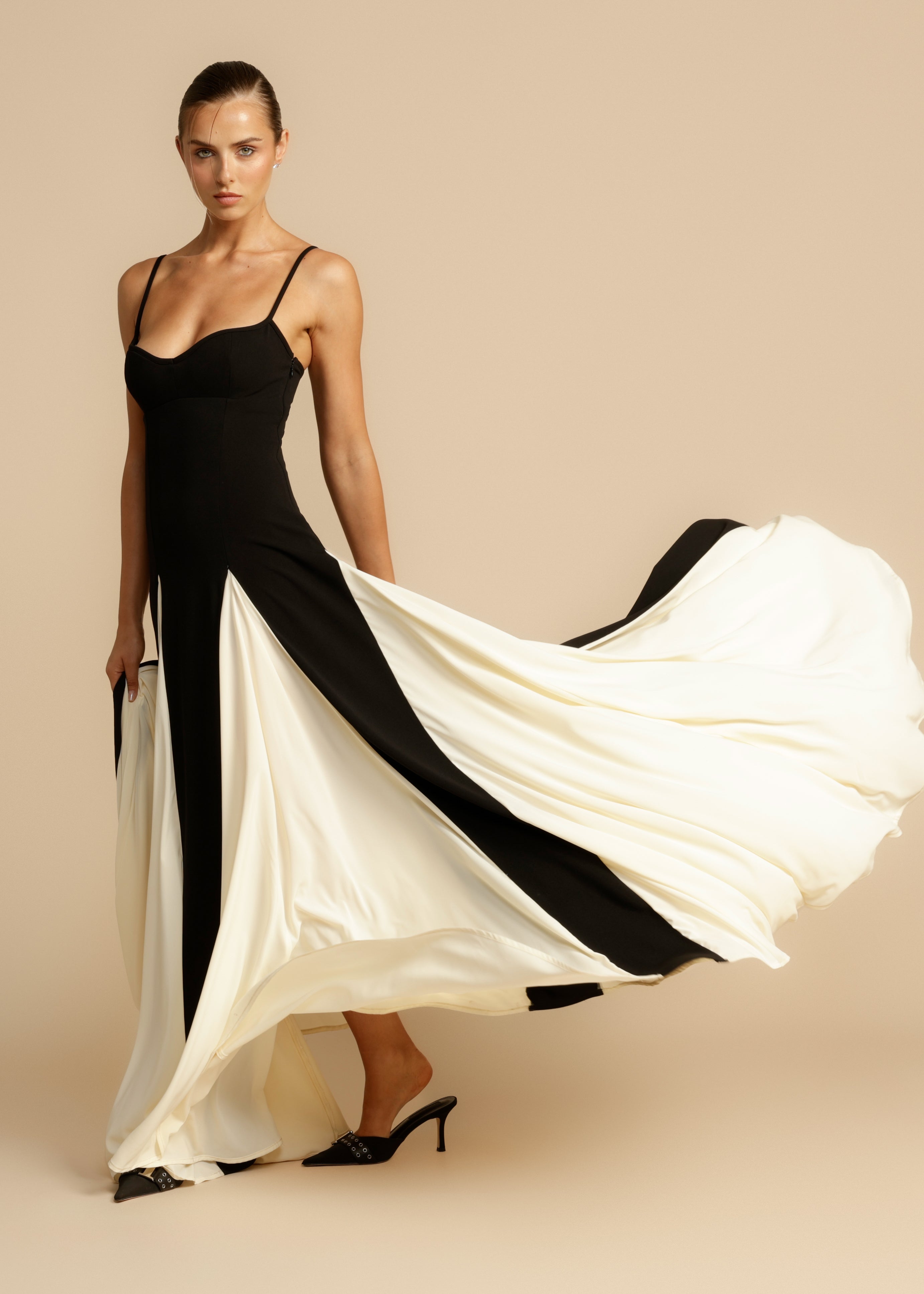 Black & Ivory Maxi Dress