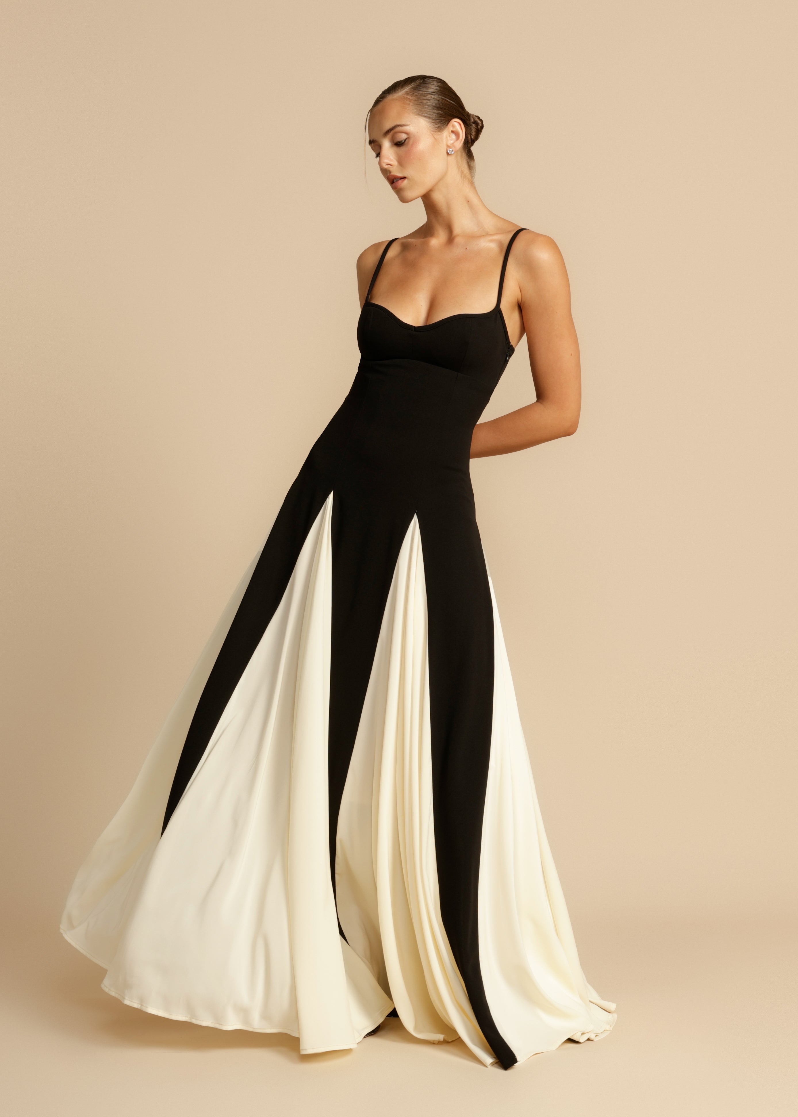 Black & Ivory Maxi Dress