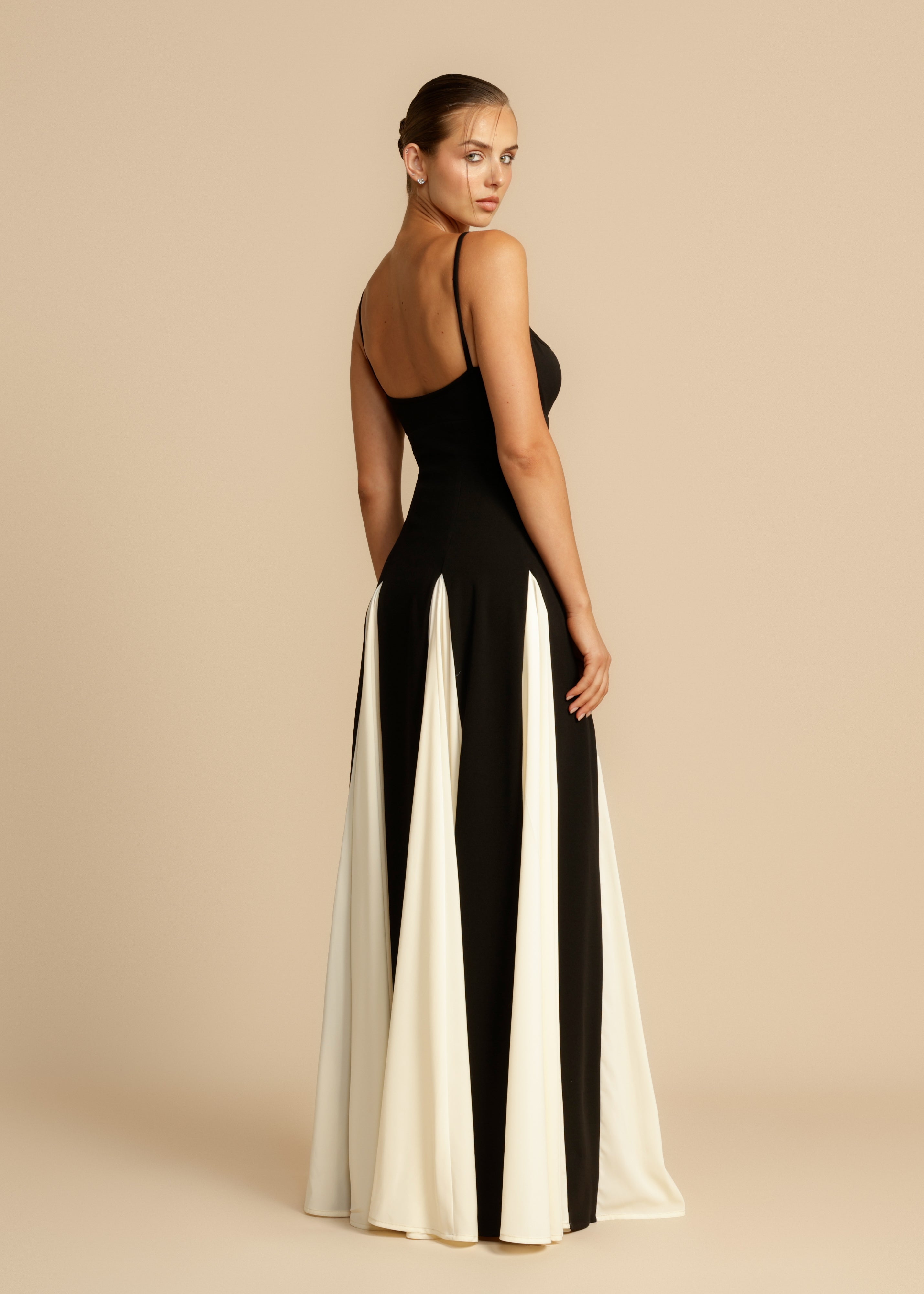 Black & Ivory Maxi Dress